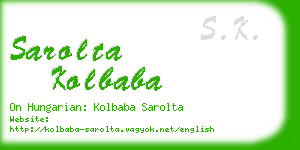 sarolta kolbaba business card